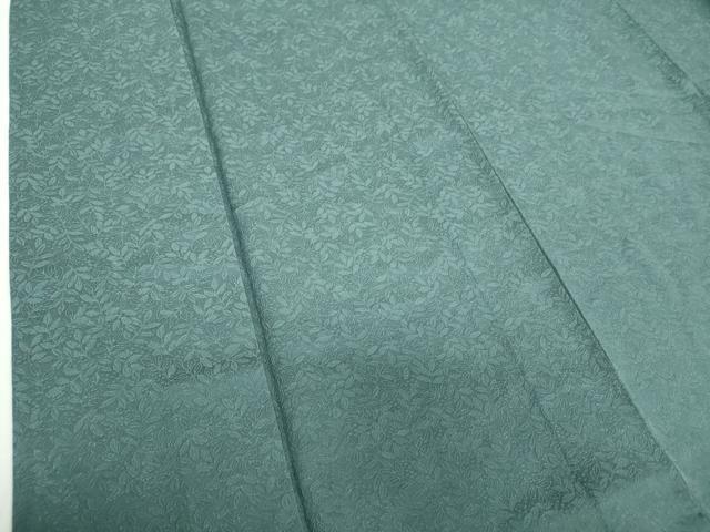平和屋着物●上質な色無地 草葉地紋 御召茶色 正絹 逸品 DABD1222ps