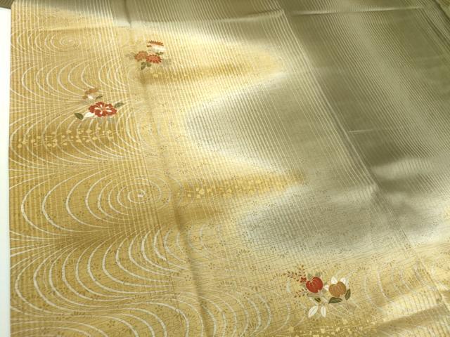 平和屋着物●訪問着 流水花文 暈し染め 金彩 工芸染織小いけ謹製 正絹 逸品 DABD1223ps