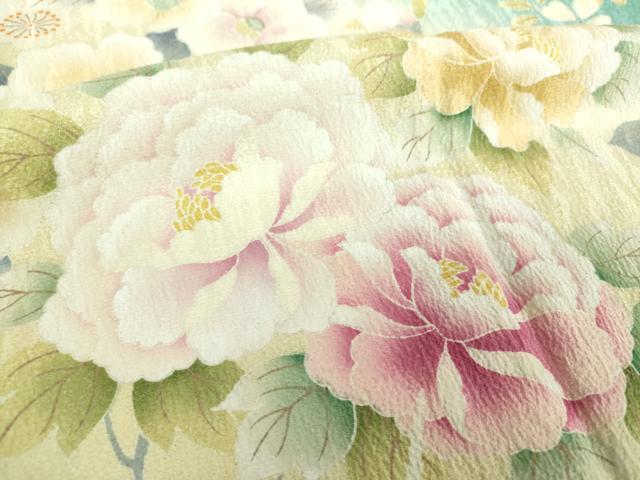 平和屋着物●小振袖 二尺袖 吉祥花文 暈し染め 金彩 正絹 逸品 DABD1228ps