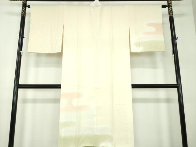平和屋着物●上質な長襦袢 袷 舞桜地紋 暈し染め 正絹 逸品 未使用 DABD1235ps