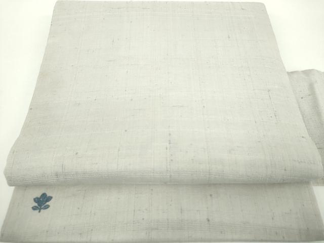 平和屋着物●九寸名古屋帯 生紬 ワンポイント 薄紫色 正絹 逸品 DABD1292ps