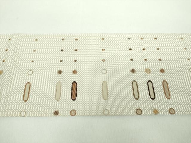 平和屋着物●本場筑前博多織 八寸名古屋帯 霞文 正絹 逸品 未使用 DABD1319ps
