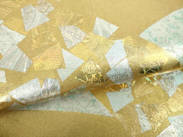 平和屋着物●太鼓柄袋帯 箔散らし 金銀彩 正絹 逸品 DABD1366ps