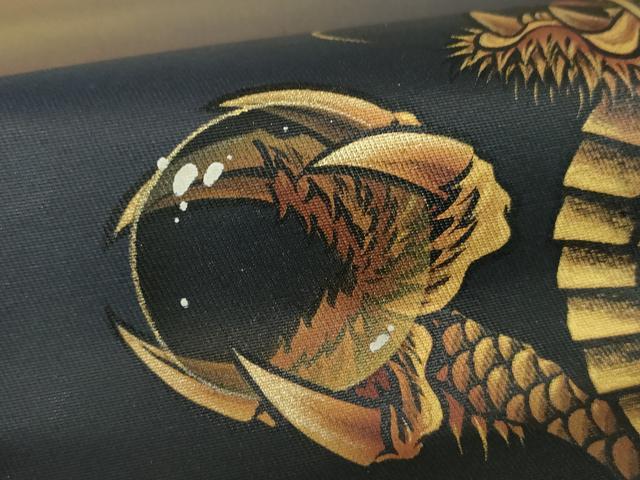 平和屋着物●染色作家 青木龍雲 太鼓柄袋帯 手描き 五爪龍 金彩 引箔 正絹 逸品 未使用 DABD1377ps