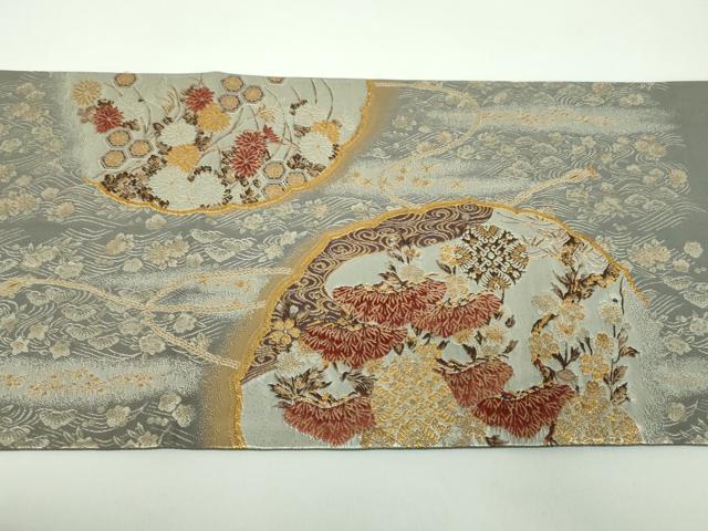 平和屋着物●西陣の名門 加納幸謹製 六通柄袋帯 唐織 流水吉祥花鳥文 金糸 正絹 逸品 DABD1380ps