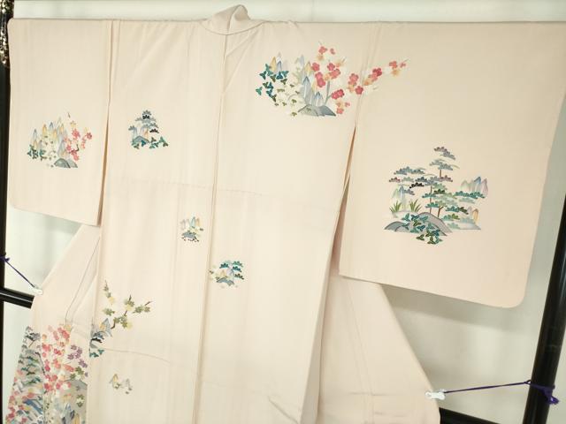 平和屋着物●訪問着 友禅 作家物 立波風景花文 暈し染め 正絹 逸品 未使用 DABD1397ps