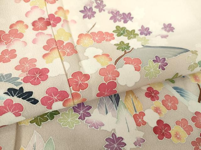 平和屋着物●訪問着 友禅 作家物 立波風景花文 暈し染め 正絹 逸品 未使用 DABD1397ps