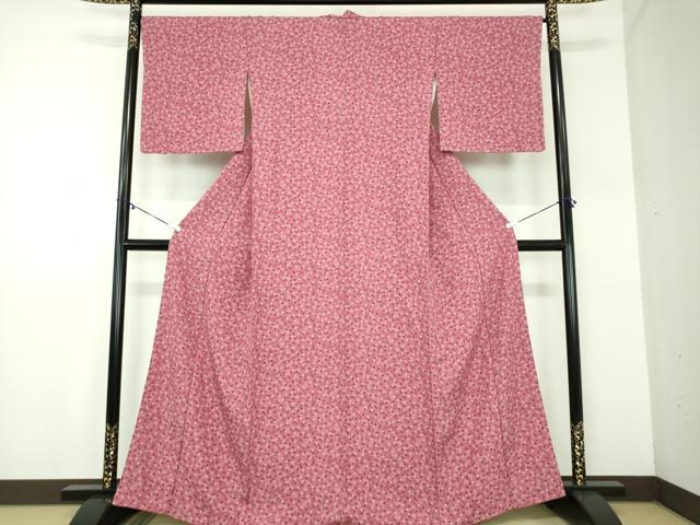 平和屋着物●上質な小紋 花唐草文 正絹 逸品 DABD1412ps