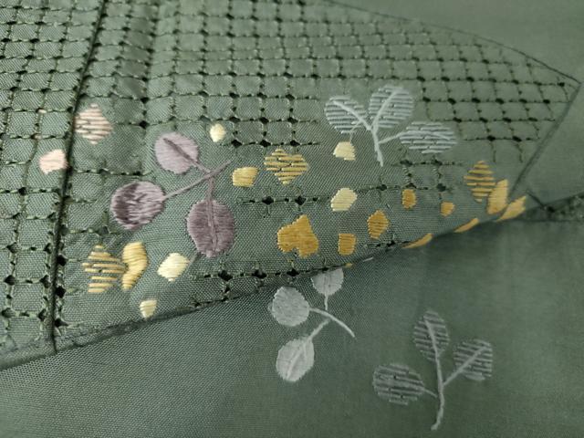 平和屋着物●中国三大刺繍 スワトウ刺繍 汕頭刺繍 総刺繍 訪問着 紬地 地紙花文 正絹 逸品 DABD1420ps