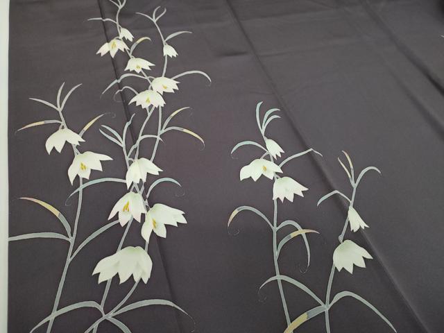 平和屋着物●本加賀友禅作家 藤村建雄 訪問着 草花文 正絹 逸品 DABD1425ps