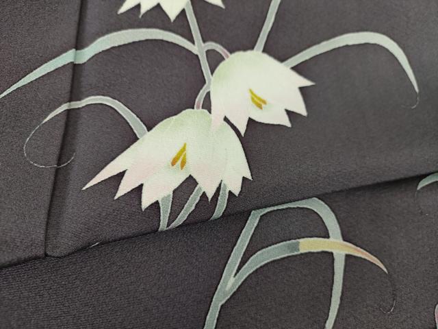 平和屋着物●本加賀友禅作家 藤村建雄 訪問着 草花文 正絹 逸品 DABD1425ps