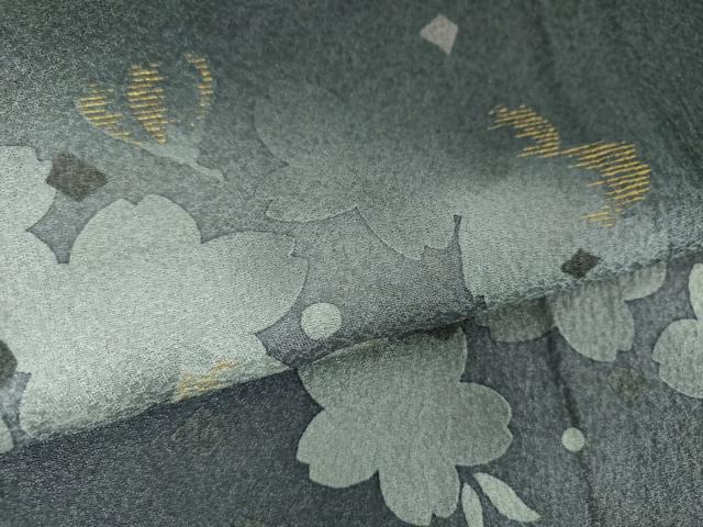 平和屋着物●ファッションデザイナー HIROKO KOSHINO コシノヒロコ 訪問着 夜桜 暈し染め 黒地 金彩 正絹 逸品 DABD1429ps