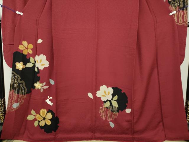 平和屋着物●豪華振袖 駒刺繍 雪桜 跳兎 金彩 正絹 逸品 DABD1438ps