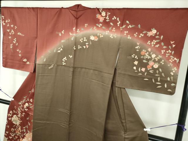 平和屋着物●訪問着 駒刺繍 雪輪花文 暈し染め 金彩 正絹 逸品 未使用 DABD1442ps
