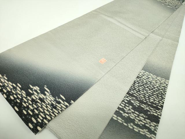 平和屋着物●十日町 名門 滝泰謹製 中国三大刺繍 相良刺繍 太鼓柄袋帯 おぼろ染め 襲絞り 霞文 銀通し地 正絹 逸品 DABD1541ps