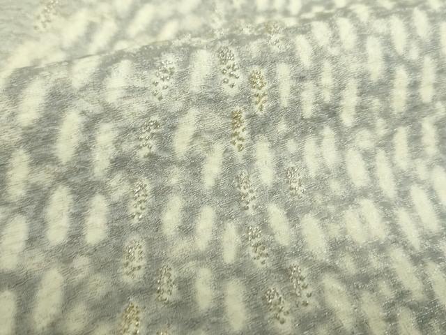 平和屋着物●十日町 名門 滝泰謹製 中国三大刺繍 相良刺繍 太鼓柄袋帯 おぼろ染め 襲絞り 霞文 銀通し地 正絹 逸品 DABD1541ps