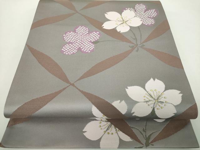 平和屋着物●世界的人形師 辻村寿三郎 ジュサブロー 六通柄袋帯 桜文 金糸 正絹 逸品 DABD1548ps