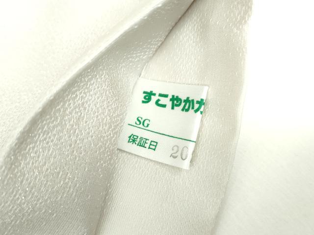 平和屋着物●太鼓柄袋帯 枝花文 銀通し地 正絹 逸品 DABD1552ps