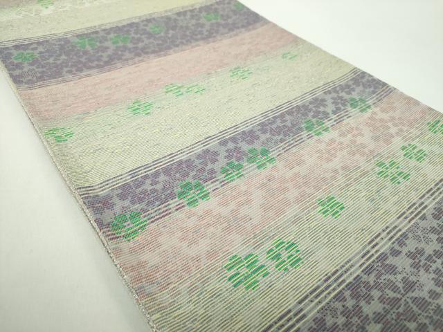 平和屋着物●両面 全通柄袋帯 輪奈織 横段舞桜 正絹 逸品 DABD1573ps
