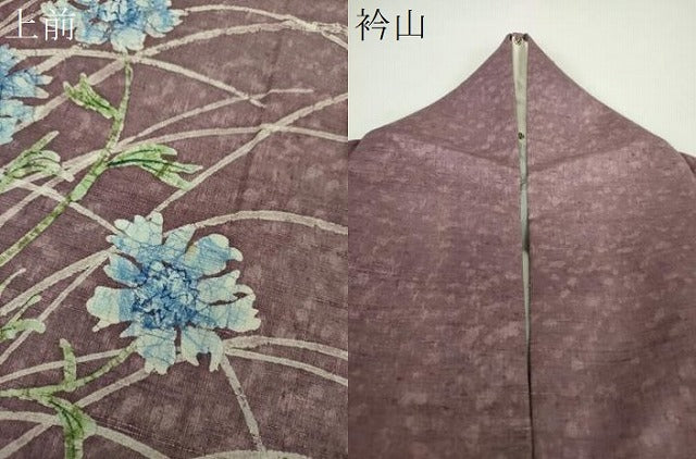 平和屋着物●訪問着 紬地 ろうけつ染め 舞蝶花文 正絹 逸品 DABD1574ps