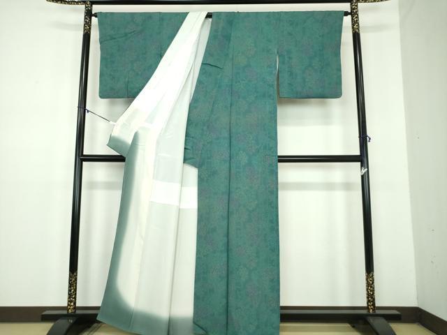平和屋着物●重要無形文化財・伊勢手彫型本染・細合俊男 江戸小紋 乱菊 正絹 逸品 DABD1583ps