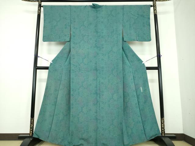 平和屋着物●重要無形文化財・伊勢手彫型本染・細合俊男 江戸小紋 乱菊 正絹 逸品 DABD1583ps