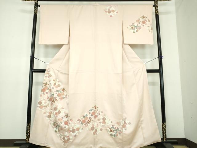 平和屋着物●訪問着 駒刺繍 鳳凰花菱文 金彩 正絹 逸品 DABD1584ps