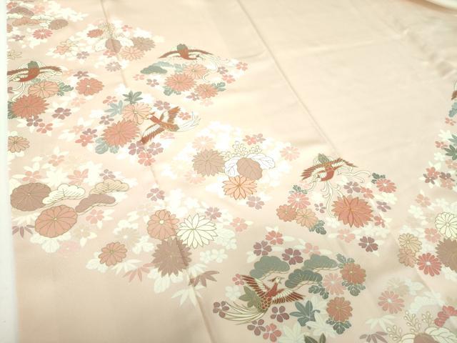 平和屋着物●訪問着 駒刺繍 鳳凰花菱文 金彩 正絹 逸品 DABD1584ps