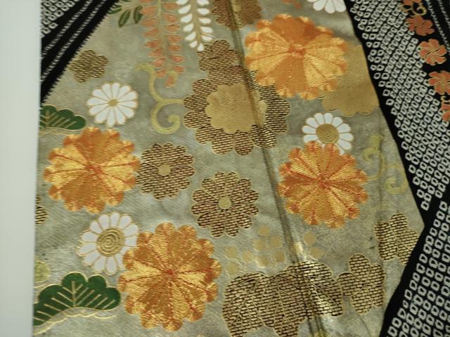 平和屋着物●豪華振袖 駒刺繍 絞り 吉祥花文 金彩 正絹 逸品 DABD1590ps