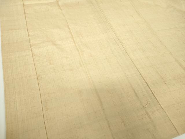 平和屋着物●上質な長襦袢 単衣 生紬 白橡色 正絹 逸品 DABD1597ps
