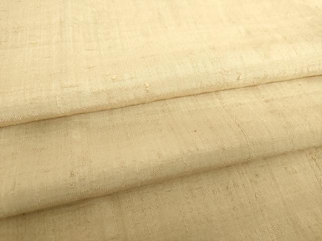 平和屋着物●上質な長襦袢 単衣 生紬 白橡色 正絹 逸品 DABD1597ps