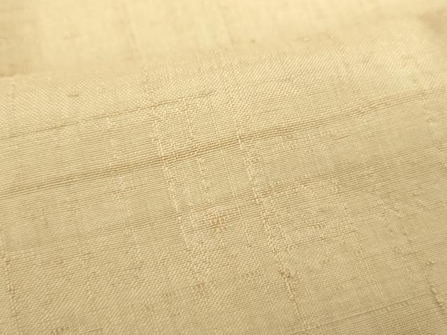 平和屋着物●上質な長襦袢 単衣 生紬 白橡色 正絹 逸品 DABD1597ps