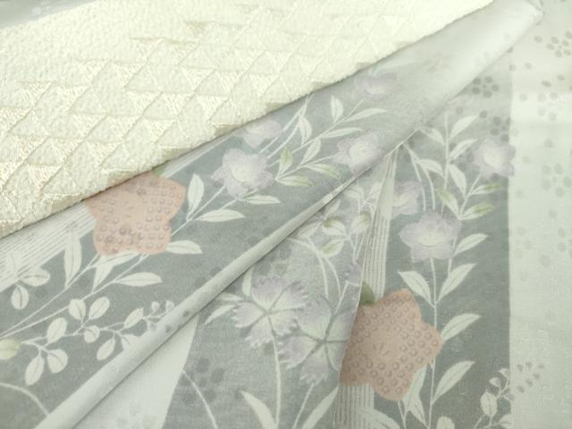 平和屋着物●上質な長襦袢 無双仕立て 半衿刺繍 秋草文 暈し染め 正絹 逸品 未使用 DABD1602ps