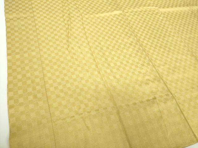 平和屋着物●上質な長襦袢 無双仕立て 市松地紋 桑染色 正絹 逸品 未使用 DABD1606ps