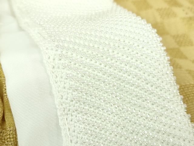 平和屋着物●上質な長襦袢 無双仕立て 市松地紋 桑染色 正絹 逸品 未使用 DABD1606ps