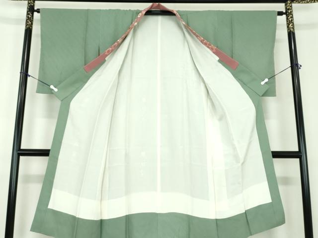 平和屋着物●上質な長襦袢 袷 半衿刺繍 斜線地紋 正絹 逸品 未使用 DABD1610ps