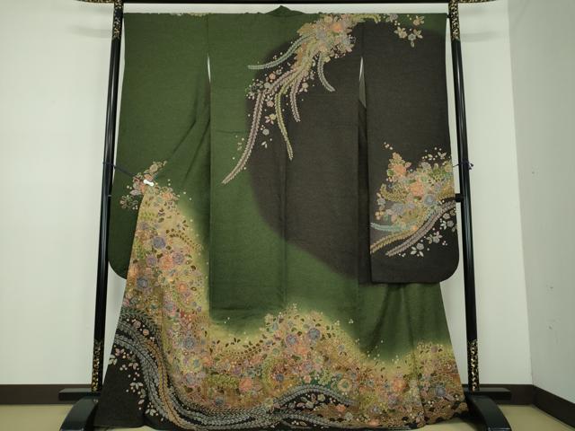 平和屋着物●豪華振袖 絞り 辻が花 暈し染め 金彩 金通し地 やまと誂製 正絹 逸品 DABD1620ps