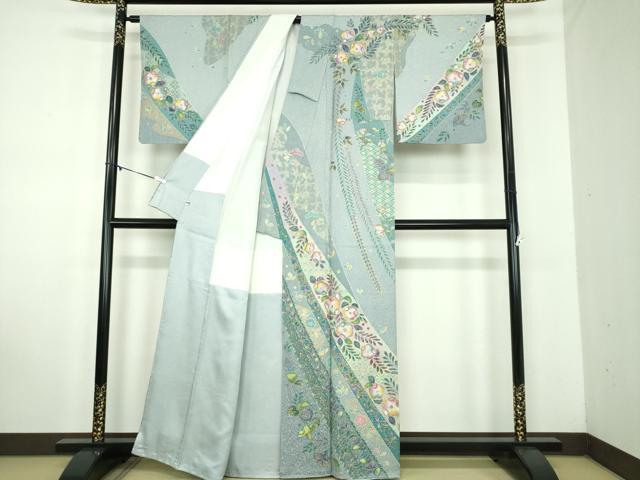 平和屋着物●訪問着 辻が花 暈し染め 金彩 正絹 逸品 DABD1628ps