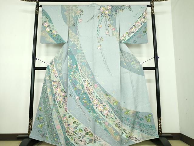 平和屋着物●訪問着 辻が花 暈し染め 金彩 正絹 逸品 DABD1628ps