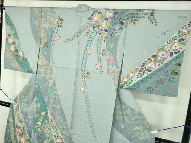 平和屋着物●訪問着 辻が花 暈し染め 金彩 正絹 逸品 DABD1628ps