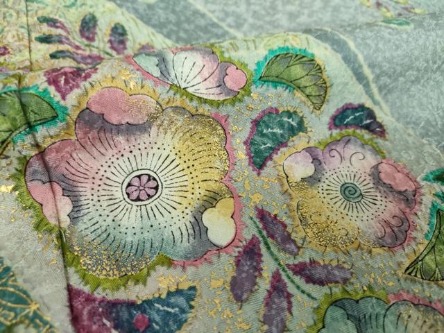 平和屋着物●訪問着 辻が花 暈し染め 金彩 正絹 逸品 DABD1628ps