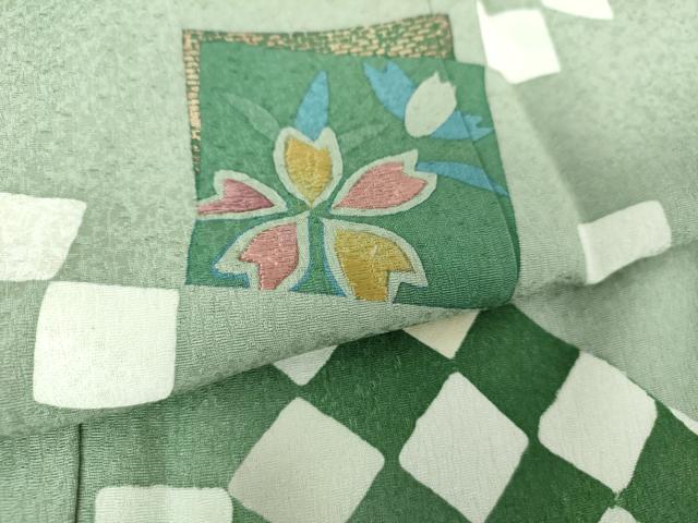 平和屋着物●きもの志麻 岩下志麻ブランド 訪問着 刺繍 色紙重ね花文 暈し染め 金彩 京都きもの友禅扱い 正絹 逸品 DABD1638ps
