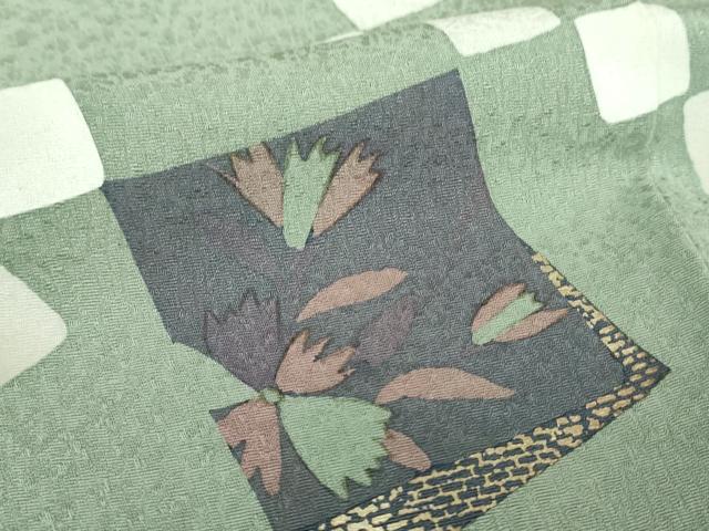平和屋着物●きもの志麻 岩下志麻ブランド 訪問着 刺繍 色紙重ね花文 暈し染め 金彩 京都きもの友禅扱い 正絹 逸品 DABD1638ps