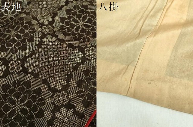平和屋着物●アンティーク 大正ロマン 本場大島紬 龍郷絣 格子花文 正絹 逸品 DABD1674ps