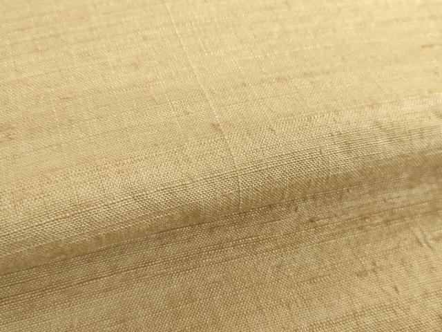 平和屋着物●結城紬 色無地 枯色 正絹 逸品 DABD1681ps