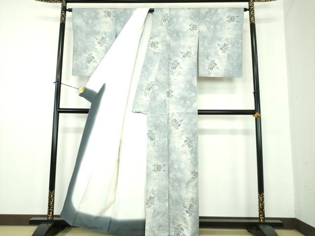 平和屋着物●都喜ヱ門 本場大島紬 白大島 9マルキ 総絣 更紗花文 藤絹織物謹製 正絹 逸品 DABD1682ps