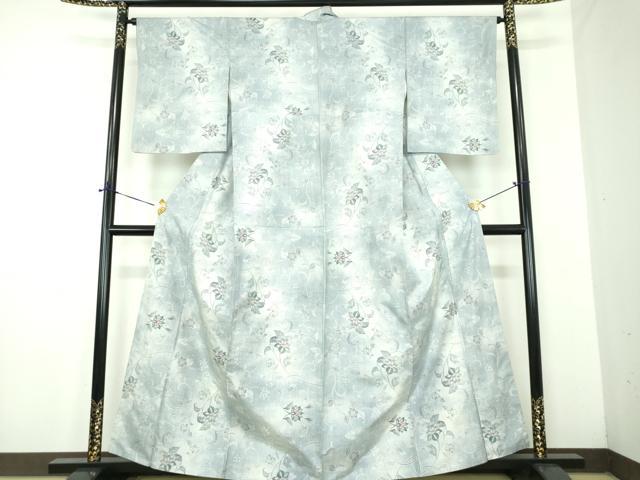 平和屋着物●都喜ヱ門 本場大島紬 白大島 9マルキ 総絣 更紗花文 藤絹織物謹製 正絹 逸品 DABD1682ps