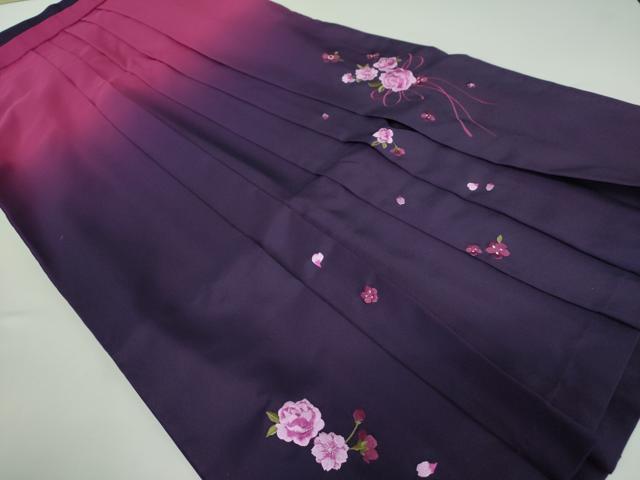 平和屋着物●女性 行灯袴 総刺繍 舞桜 暈し染め 洗える着物 DABD1687ps