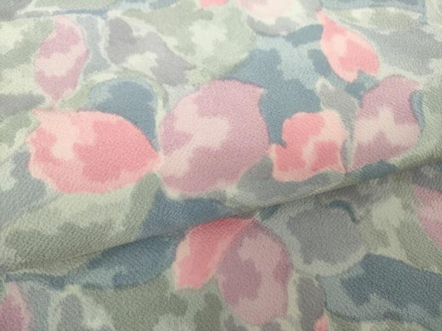 平和屋着物●九寸名古屋帯 草花文 鬼しぼ縮緬 正絹 逸品 DABD1706ps