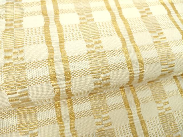 平和屋着物●龍村美術織物 九寸開き名古屋帯 金吉野 金糸 正絹 逸品 DABD1716ps